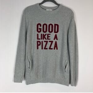 Zara boys collection cotton grey sweater good like a pizza